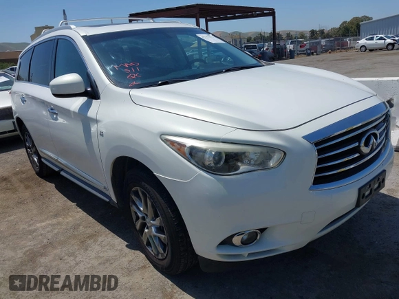 2014 Infiniti QX60 with VIN 5N1AL0MM6EC504157, listed as a IAAI auction lot 42152513 with 217,296 mi miles and . Bid and sale history available at carsss.com. Image 1.