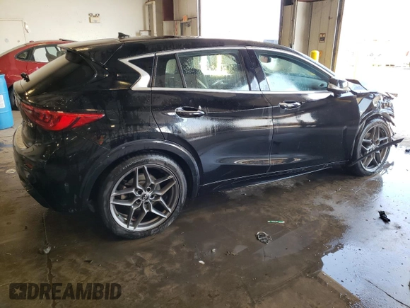 2018 Infiniti QX30 Premium with VIN SJKCH5CP8JA041948, listed as a Copart auction lot 53582513 with 56,915 mi miles and Salvage title. Bid and sale history available at DreamBid. Image 3.