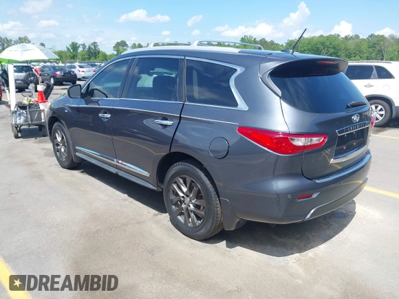 2014 Infiniti QX60 with VIN 5N1AL0MM6EC551107, listed as a IAAI auction lot 42094400 with 161,861 mi miles and . Bid and sale history available at DreamBid. Image 3.