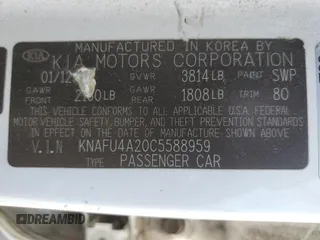 2012 Kia Forte EX with VIN KNAFU4A20C5588959, listed as a Copart auction lot 70499694 with 169,725 mi miles and Clean Title. Bid and sale history available at carsss.com. Image 12.