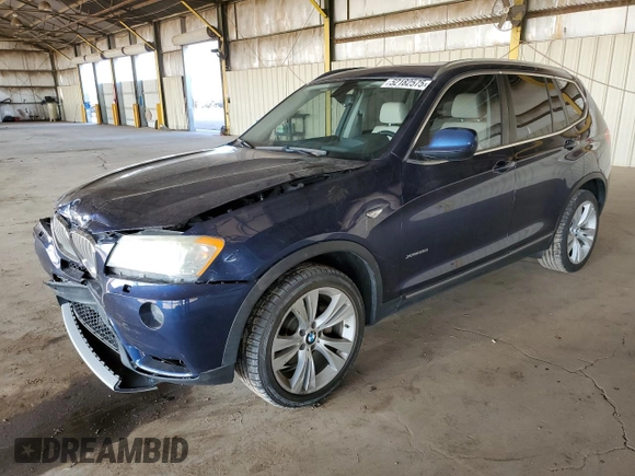 2014 BMW X3 xDrive35i with VIN 5UXWX7C5XE0E81308, listed as a Copart auction lot 52182575 with 110,137 mi miles and Salvage Title. Bid and sale history available at DreamBid. Image 1.