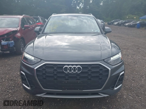 2023 Audi Q5 S line Premium Plus with VIN WA1EAAFY8P2008054, listed as a IAAI auction lot 42678217 with 20,363 mi miles and . Bid and sale history available at DreamBid. Image 12.