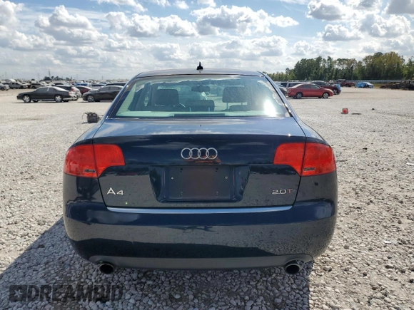 2007 Audi A4 2.0T with VIN WAUAF78E87A014760, listed as a Copart auction lot 76786144 with 121,312 mi miles and Salvage title. Bid and sale history available at DreamBid. Image 6.