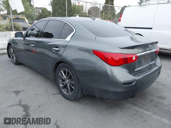 2015 Infiniti Q50 Premium with VIN JN1BV7AP1FM355875, listed as a IAAI auction lot 41777679 with 100,827 mi miles. Bid and sale history available at carsss.com. Image 3.