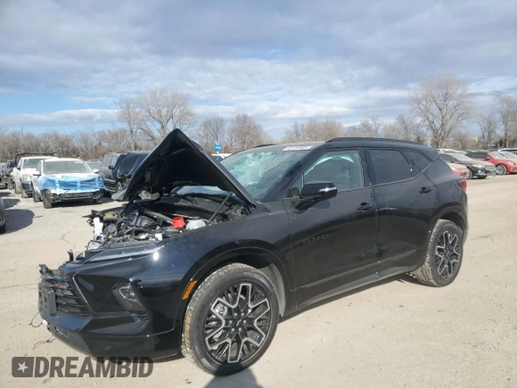 2025 Chevrolet Blazer RS with VIN 3GNKBKRS2SS102230, listed as a Copart auction lot 43135005 with 9,194 mi miles and Salvage title. Bid and sale history available at DreamBid. Image 1.