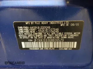 2016 Subaru WRX Premium with VIN JF1VA1E63G8816529, listed as a Copart auction lot 70184654 with 48,433 mi miles and Clean Title. Bid and sale history available at carsss.com. Image 13.