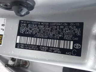2015 Toyota Prius Four z VIN JTDKN3DU6F1917374, wystawiony jako IAAI lot #42320481 z przebiegiem 145 128 mil mil oraz . Historia ofert i sprzedaży dostępna na DreamBid. Obrazek 9.