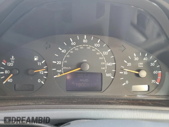 2002 Mercedes-Benz CLK 320/430 with VIN WDBLJ65G62T107394, listed as a Copart auction lot 81187064 with 180,051 mi miles and Salvage Title. Bid and sale history available at DreamBid. Image 9.