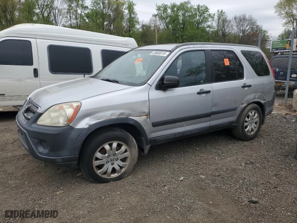 2006 Honda CR-V EX with VIN SHSRD78826U418321, listed as a Copart auction lot 53665515 with 255,976 mi miles and Salvage Title. Bid and sale history available at carsss.com. Image 1.
