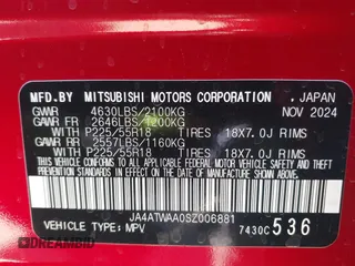 2025 Mitsubishi Eclipse Cross SE z VIN JA4ATWAA0SZ006881, wystawiony jako IAAI lot #42058073 z przebiegiem 2 418 mil mil oraz . Historia ofert i sprzedaży dostępna na DreamBid. Obrazek 9.