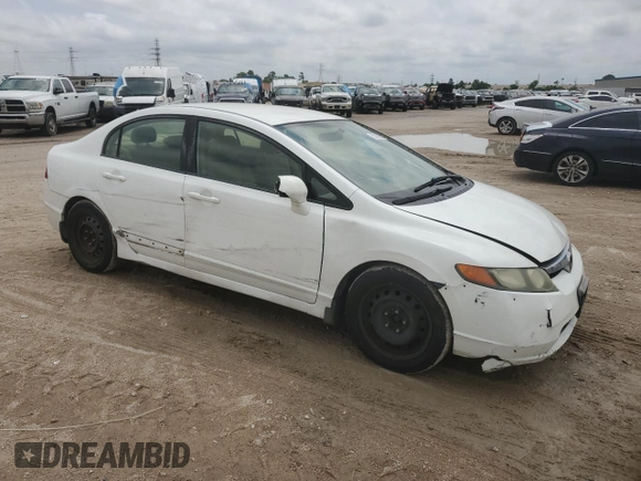 2008 Honda Civic LX with VIN 2HGFA165X8H328874, listed as a Copart auction lot 53708555 with 99,868 mi miles and Salvage Title. Bid and sale history available at DreamBid. Image 4.