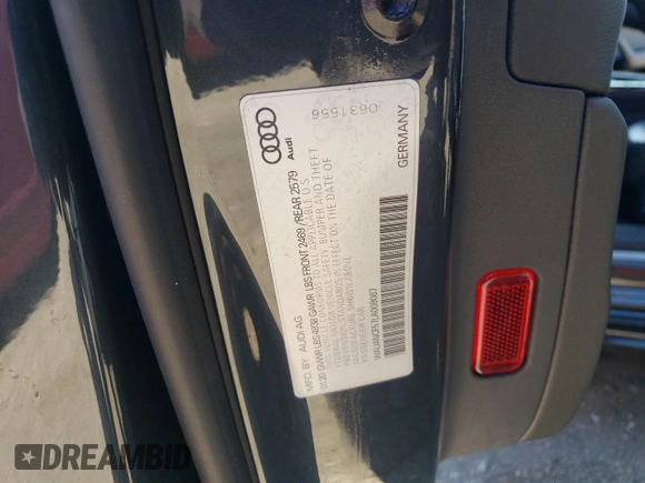 2020 Audi A5 Sportback Premium с VIN WAUANCF57LA009087, выставлен на аукционе Copart как лот 52249125 с пробегом 71 684 миль миль и Списание • Salvage title. История ставок и продаж доступна на DreamBid. Изображение 12.