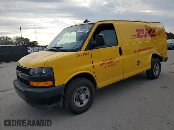 2022 Chevrolet Express Cargo with VIN 1GCWGAFPXN1163191, listed as a Copart auction lot 87840625 with Not provided miles and Salvage title. Bid and sale history available at DreamBid. Image 1.