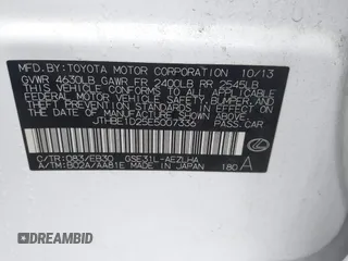 2014 Lexus IS 350 with VIN JTHBE1D25E5007336, listed as a IAAI auction lot 41740415 with 112,349 mi miles and . Bid and sale history available at DreamBid. Image 9.
