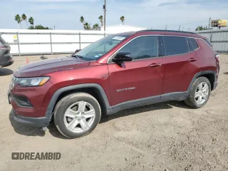 2022 Jeep Compass Latitude with VIN 3C4NJCBB5NT137027, listed as a Copart auction lot 52569835 with 55,619 mi miles and Salvage title. Bid and sale history available at DreamBid. Image 1.