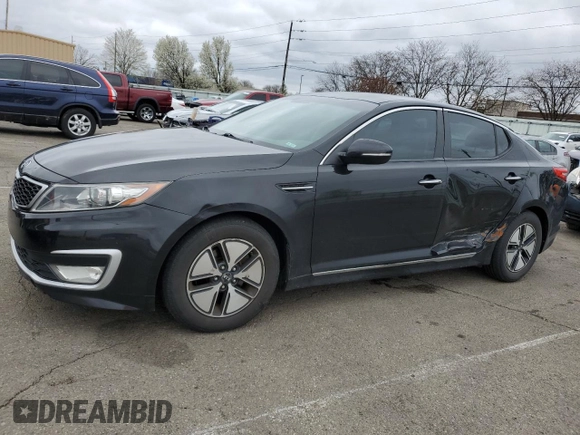 2012 Kia Optima Hybrid with VIN KNAGM4AD5C5019630, listed as a Copart auction lot 48154085 with 197,049 mi miles and Salvage Title. Bid and sale history available at carsss.com. Image 1.