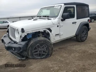 2024 Jeep Wrangler Sport S z VIN 1C4PJXAN7RW169411, wystawiony jako Copart lot #46912025 z przebiegiem 9 002 mil mil oraz Szkoda całkowita • Salvage title. Historia ofert i sprzedaży dostępna na DreamBid. Obrazek 1.