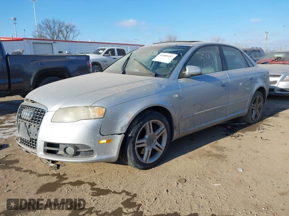 2008 Audi A4 2.0T with VIN WAUDF78E78A050728, listed as a IAAI auction lot 41400492 with 161,717 mi miles. Bid and sale history available at carsss.com. Image 2.