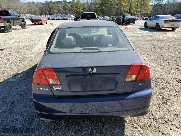 2005 Honda Civic Sdn LX SSRS with VIN 2HGES16655H609381, listed as a Copart auction lot 42526385 with 141,040 mi miles and Salvage Title. Bid and sale history available at carsss.com. Image 6.