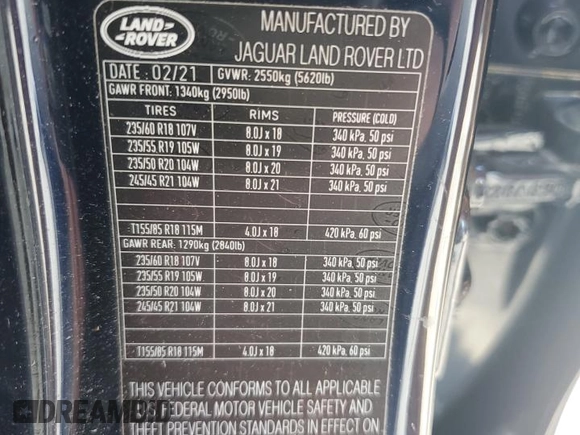 2021 Land Rover Discovery Sport S R-Dynamic with VIN SALCT2FX0MH890939, listed as a Copart auction lot 70275394 with 22,377 mi miles and Salvage Title. Bid and sale history available at carsss.com. Image 16.
