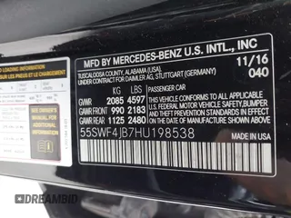 2017 Mercedes-Benz C 300 with VIN 55SWF4JB7HU198538, listed as a IAAI auction lot 42648062 with Not provided miles and . Bid and sale history available at DreamBid. Image 9.