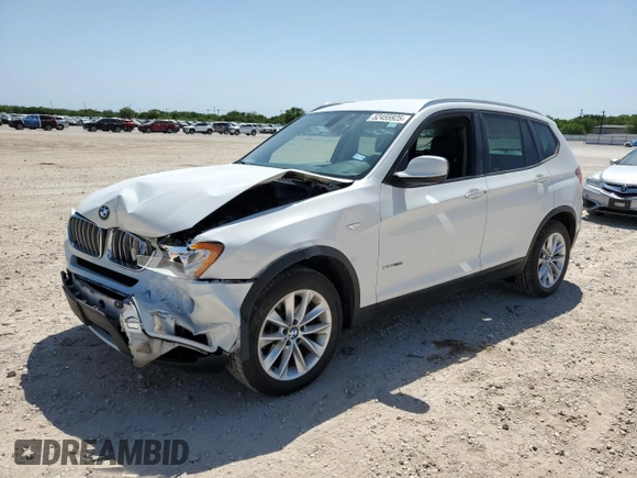 2014 BMW X3 xDrive28i with VIN 5UXWX9C56E0D37539, listed as a Copart auction lot 52455925 with 122,040 mi miles and Salvage Title. Bid and sale history available at DreamBid. Image 1.