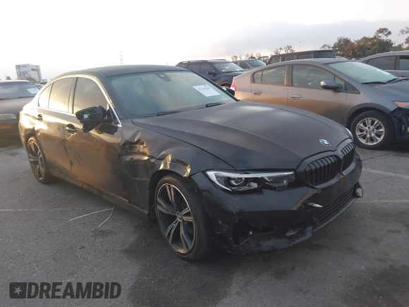 2021 BMW 3 Series 330i with VIN 3MW5R1J02M8B95303, listed as a IAAI auction lot 42184843 with 55,928 mi miles and . Bid and sale history available at carsss.com. Image 1.