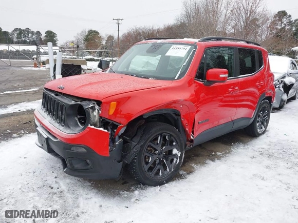 2018 Jeep Renegade Latitude with VIN ZACCJABB6JPH97400, listed as a IAAI auction lot 41588794 with 63,647 mi miles. Bid and sale history available at carsss.com. Image 2.