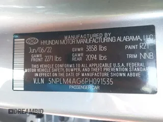 2023 Hyundai Elantra SEL with VIN 5NPLM4AG6PH091535, listed as a IAAI auction lot 41947089 with 28,577 mi miles and . Bid and sale history available at DreamBid. Image 9.