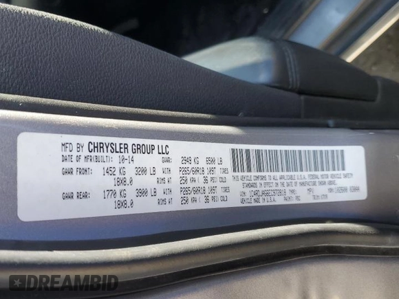 2014 Dodge Durango SXT z VIN 1C4RDJAG6EC972818, wystawiony jako Copart lot #54791215 z przebiegiem 169 718 mil mil oraz Szkoda całkowita • Salvage title. Historia ofert i sprzedaży dostępna na DreamBid. Obrazek 12.