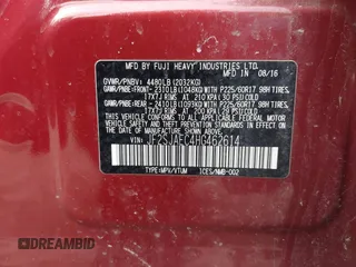 2017 Subaru Forester Premium with VIN JF2SJAEC4HG462614, listed as a IAAI auction lot 41647029 with 162,492 mi miles. Bid and sale history available at carsss.com. Image 9.