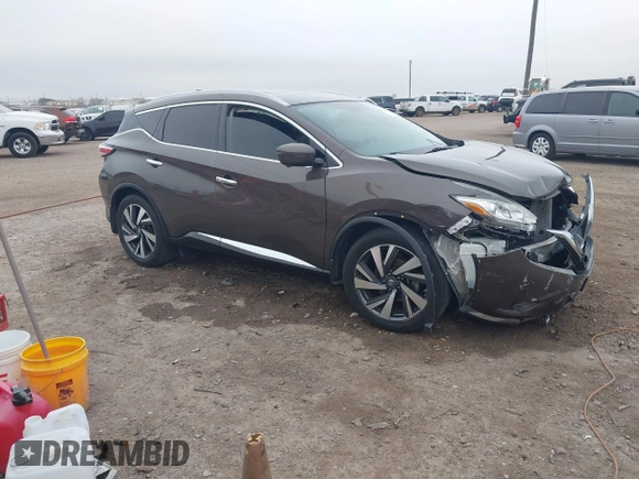 2018 Nissan Murano Platinum with VIN 5N1AZ2MG3JN187408, listed as a IAAI auction lot 41536060 with 76,476 mi miles. Bid and sale history available at carsss.com. Image 1.