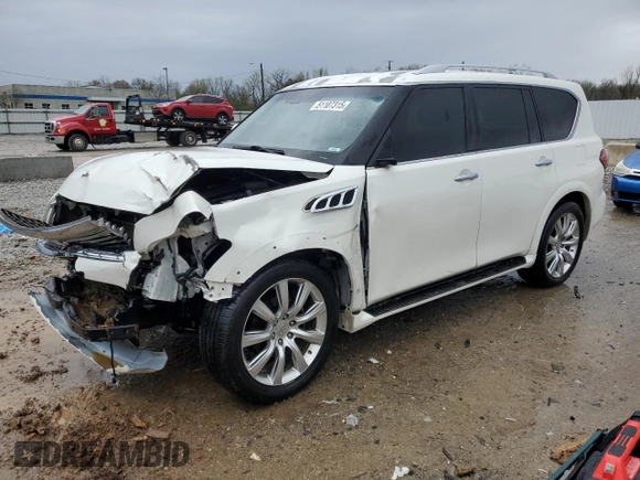 2013 Infiniti QX56 with VIN JN8AZ2NE7D9061281, listed as a Copart auction lot 51107315 with 207,403 mi miles and Non repairable. Bid and sale history available at DreamBid. Image 1.