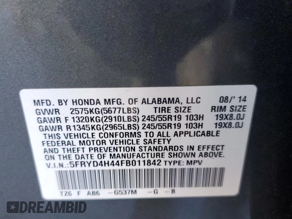2015 Acura MDX Technology z VIN 5FRYD4H44FB011842, wystawiony jako Copart lot #45143275 z przebiegiem 165 525 mil mil oraz Szkoda całkowita • Salvage title. Historia ofert i sprzedaży dostępna na DreamBid. Obrazek 13.
