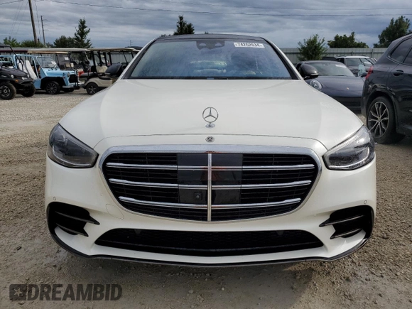 2023 Mercedes-Benz S-Class S 500 with VIN W1K6G6DB0PA175105, listed as a Copart auction lot 74262634 with 5,599 mi miles and Salvage Title. Bid and sale history available at carsss.com. Image 5.