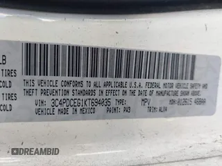 2019 Dodge Journey GT with VIN 3C4PDCEG1KT694035, listed as a IAAI auction lot 41483100 with 118,280 mi miles and . Bid and sale history available at DreamBid. Image 9.