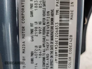 2014 Mazda 3 S Grand Touring with VIN JM1BM1M36E1206853, listed as a Copart auction lot 41809465 with 106,259 mi miles and Non Repairable. Bid and sale history available at DreamBid. Image 12.