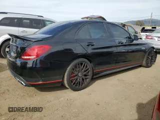 2016 Mercedes-Benz C 63 S AMG with VIN 55SWF8HB6GU113247, listed as a Copart auction lot 47280295 with 44,130 mi miles and Salvage title. Bid and sale history available at DreamBid. Image 3.