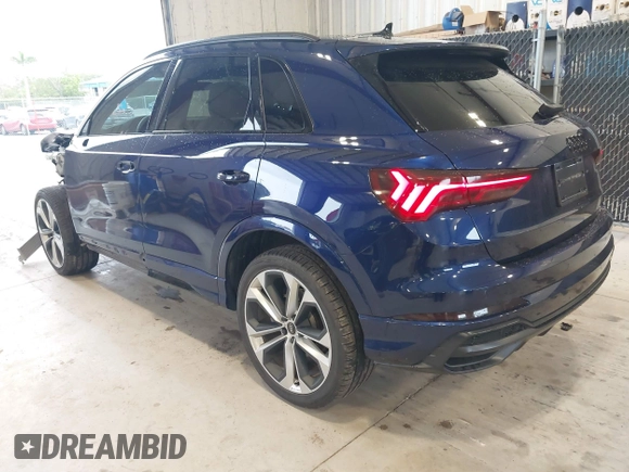 2022 Audi Q3 S line Premium Plus with VIN WA1EECF38N1134129, listed as a IAAI auction lot 41373501 with 13,597 mi miles. Bid and sale history available at carsss.com. Image 3.