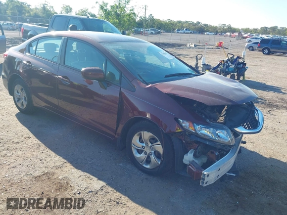 2015 Honda Civic LX with VIN 19XFB2F59FE026566, listed as a IAAI auction lot 41898679 with 42,112 mi miles. Bid and sale history available at carsss.com. Image 1.