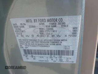 2007 Ford Escape XLS с VIN 1FMYU92Z77KB08603, выставлен на аукционе IAAI как лот 41858410 с пробегом 144 830 миль миль и . История ставок и продаж доступна на DreamBid. Изображение 9.