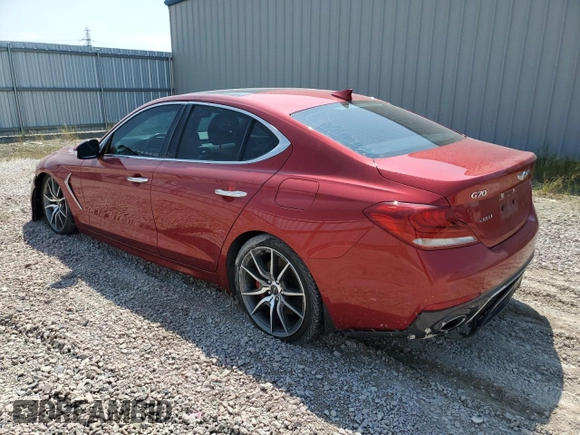 2020 Genesis G70 3.3T with VIN KMTG54LE0LU056422, listed as a Copart auction lot 71549144 with 46,683 mi miles and Non Repairable. Bid and sale history available at DreamBid. Image 2.