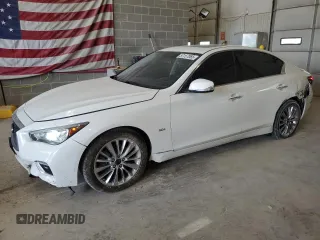 2020 Infiniti Q50 Luxe with VIN JN1EV7AR4LM257143, listed as a Copart auction lot 57157065 with 98,082 mi miles and Salvage title. Bid and sale history available at DreamBid. Image 1.