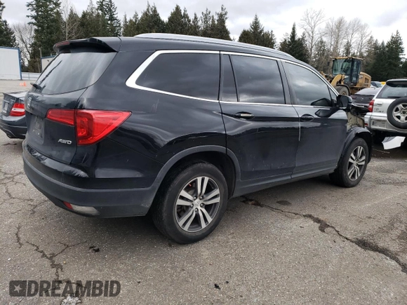 2017 Honda Pilot EX-L with VIN 5FNYF6H56HB086982, listed as a Copart auction lot 45590945 with 141,112 mi miles and Salvage Title. Bid and sale history available at DreamBid. Image 3.