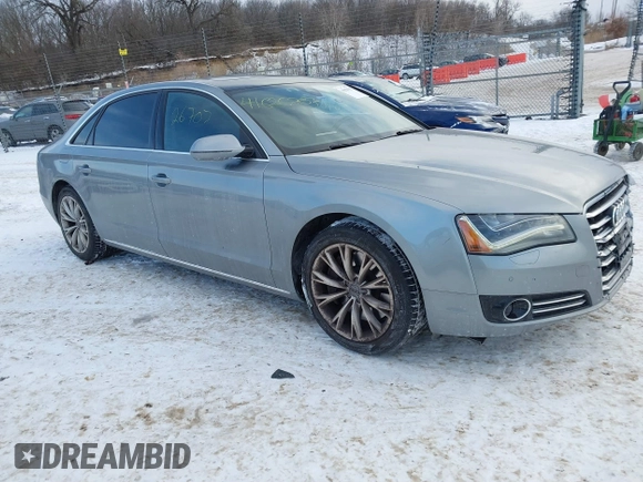 2012 Audi A8 with VIN WAURVAFD8CN017206, listed as a IAAI auction lot 41626707 with 138,922 mi miles and . Bid and sale history available at DreamBid. Image 1.