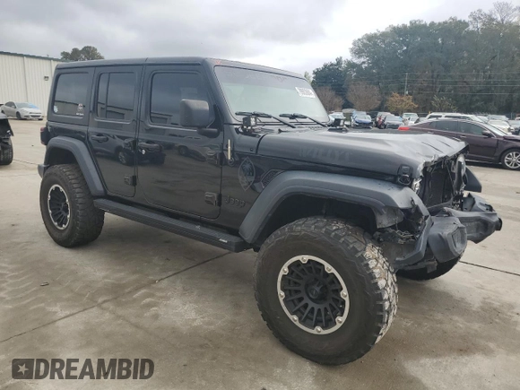 2020 Jeep Wrangler Unlimited Sport Altitude with VIN 1C4HJXDGXLW241744, listed as a Copart auction lot 79903604 with 44,461 mi miles and Salvage title. Bid and sale history available at DreamBid. Image 4.