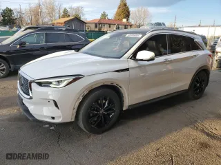 2019 Infiniti QX50 LUXE with VIN 3PCAJ5M3XKF123473, listed as a Copart auction lot 50099005 with 57,211 mi miles and Clean Title. Bid and sale history available at carsss.com. Image 1.