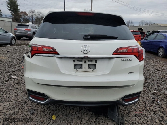 2016 Acura RDX Tech Pkg with VIN 5J8TB4H57GL006886, listed as a Copart auction lot 85125324 with 0 mi miles and Salvage Title. Bid and sale history available at carsss.com. Image 6.