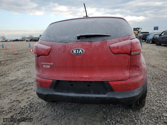 2015 Kia Sportage LX with VIN KNDPBCAC5F7758743, listed as a Copart auction lot 89331685 with 0 mi miles and Salvage Title. Bid and sale history available at carsss.com. Image 6.