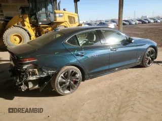 2022 Genesis G70 3.3T with VIN KMTG54TE0NU096602, listed as a Copart auction lot 82014334 with 17,127 mi miles and Salvage Title. Bid and sale history available at carsss.com. Image 3.